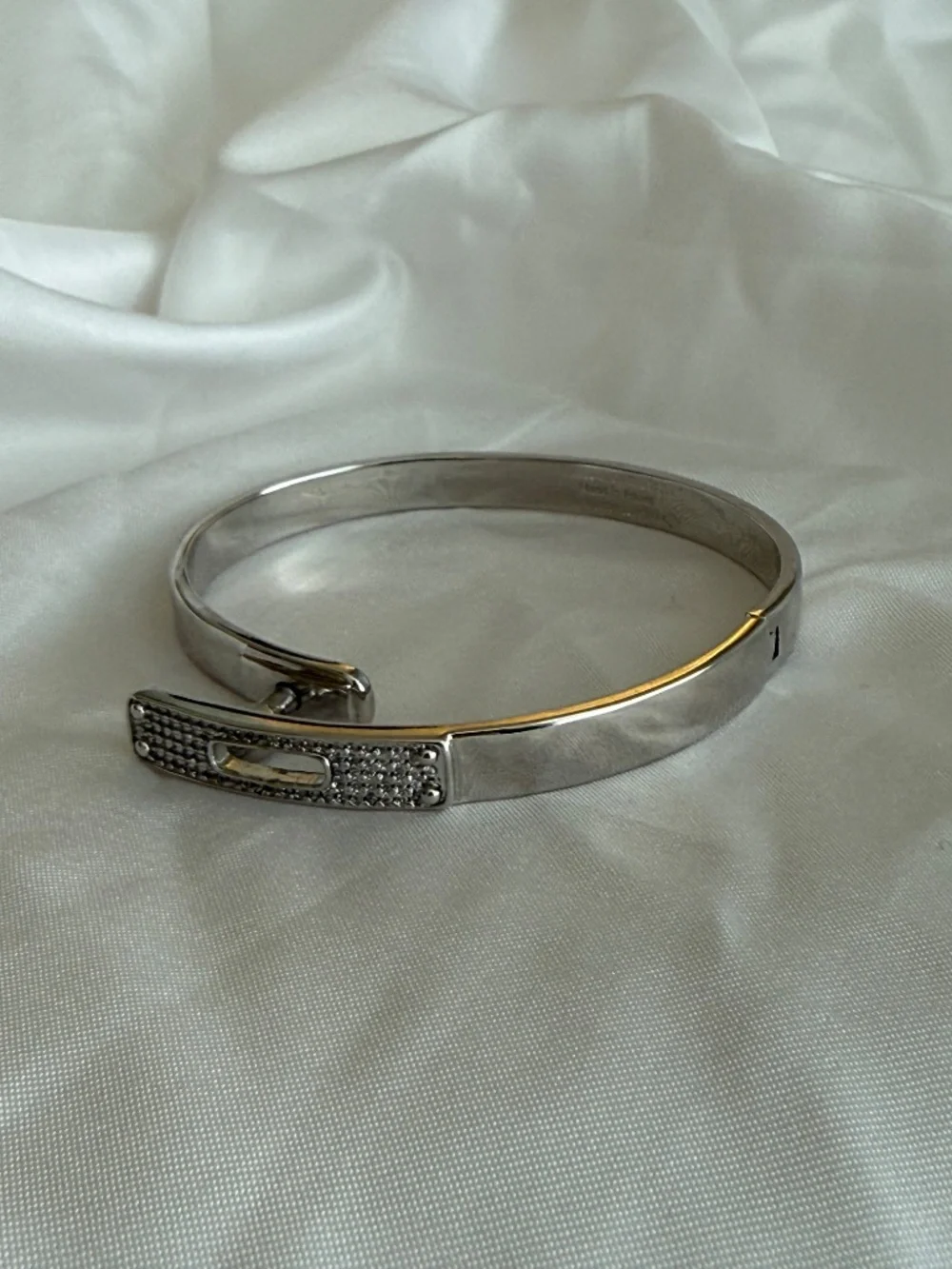 ✨Hermes. Silver Diamond PM Kelly Pave Bracelet SH